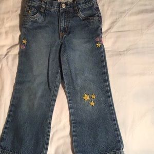 Girls jeans with heart and star appliqué